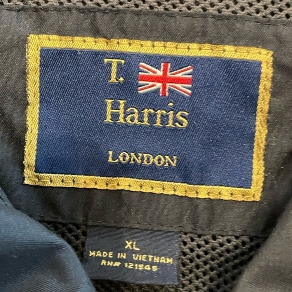 T. Harris London Jacket XL Mens Black Full Zip‎ Lightweight Collared Coat - Picture 2 of 8